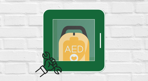 Montage van een AED-buitenkast